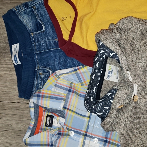 Cute 4 piece boys styled outfit set with jeans and 3 shirts - Picture 7 of 8